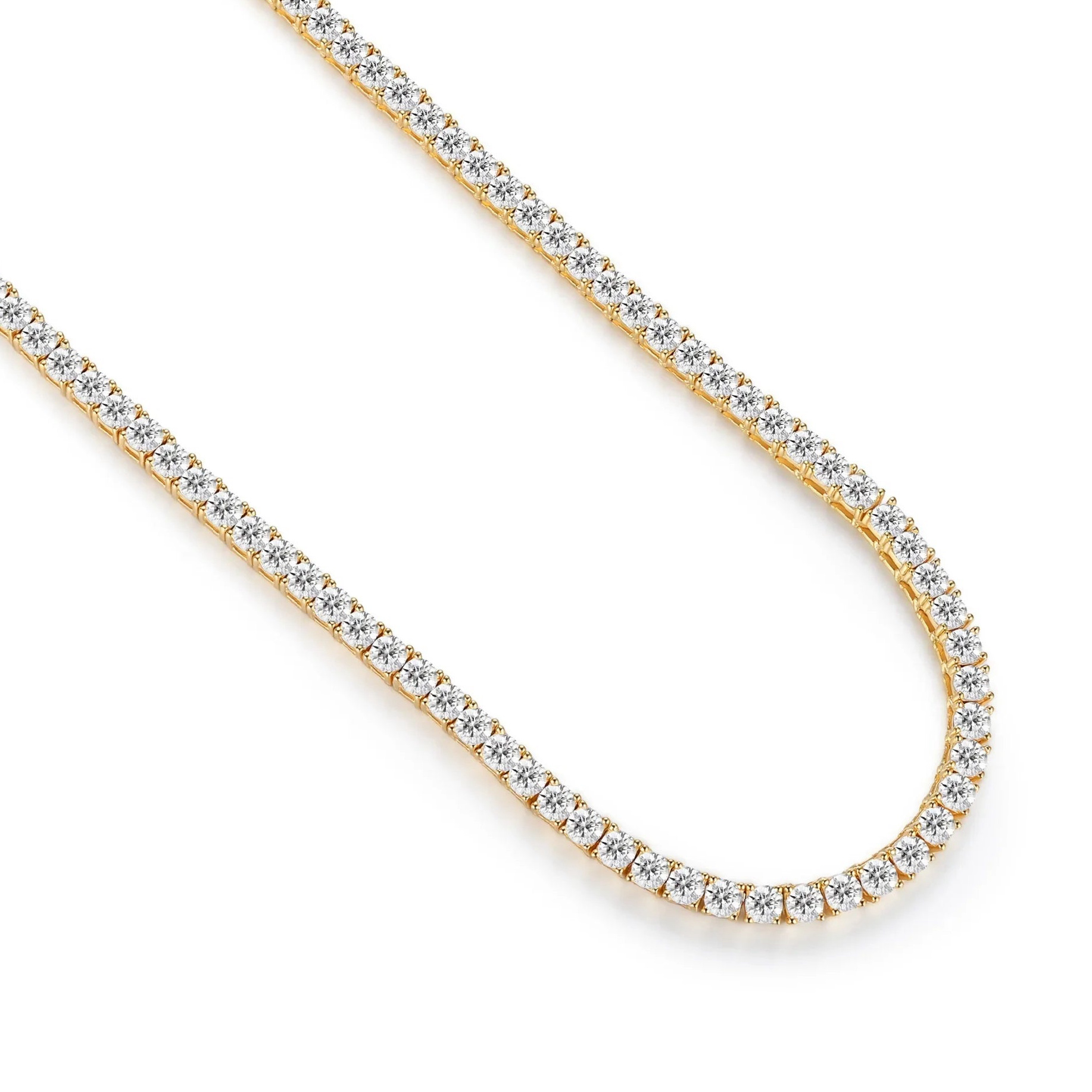 Mens Tennis Chain - 4mm | Custom Premium Metal Alloy Name Necklace - Engravely - Image 2