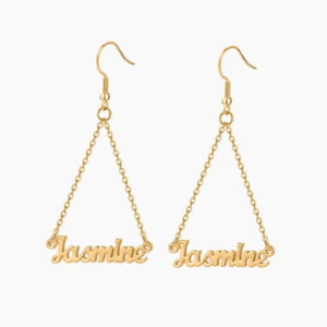 Name Dangle Earrings | Custom Premium Metal Alloy Earrings - Engravely