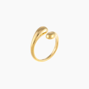 Open Twist Drop Ring | Custom Premium Metal Alloy Ring - Engravely