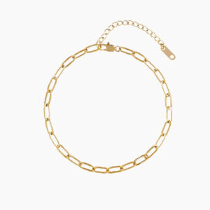 Paper Clip Anklet - 4mm | Custom Premium Metal Alloy Anklet - Engravely
