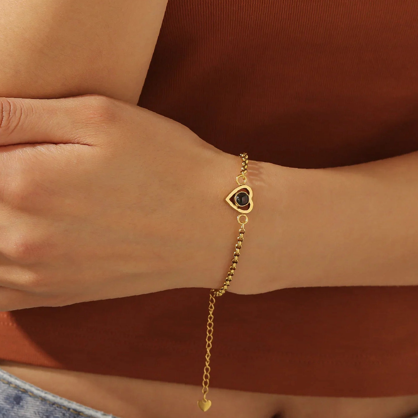 Personalized Heart Photo Bracelet | Custom Premium Metal Alloy Bracelet - Engravely - Image 3