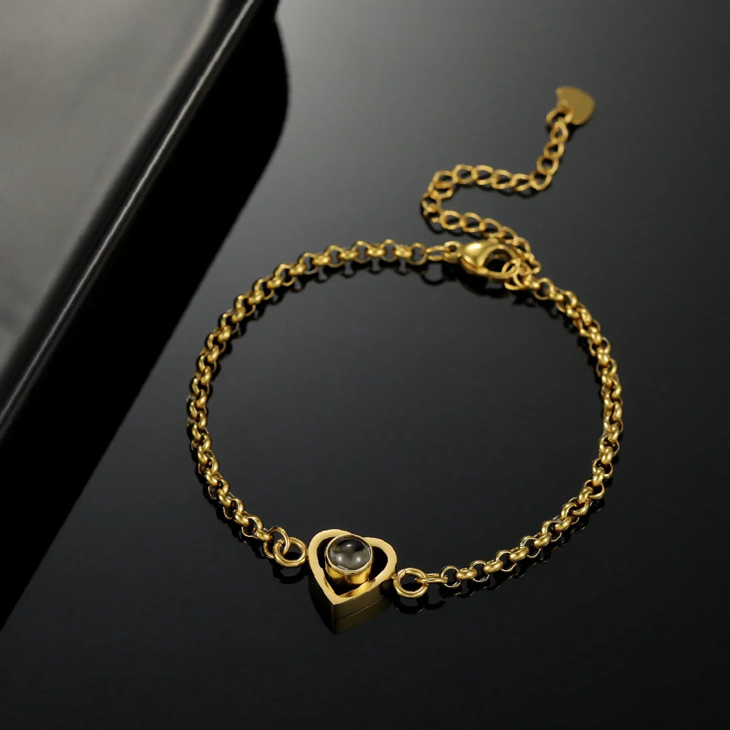 Personalized Heart Photo Bracelet | Custom Premium Metal Alloy Bracelet - Engravely - Image 4