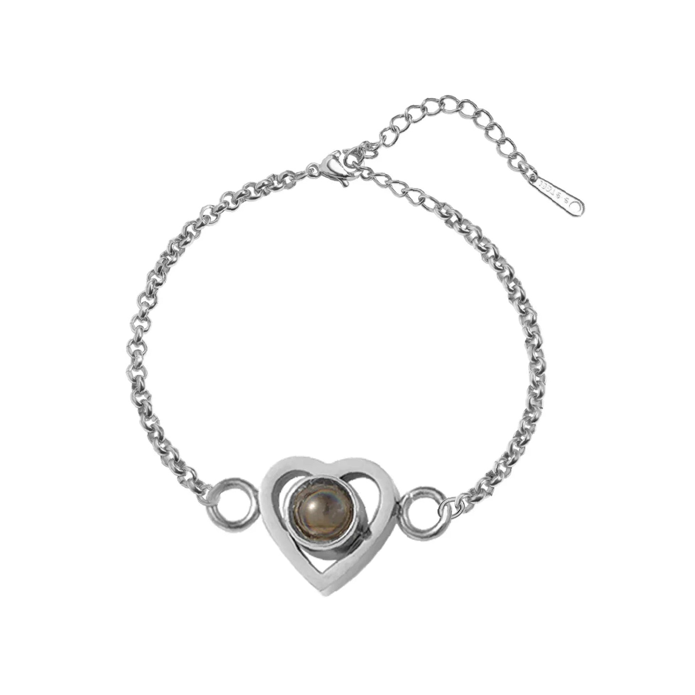 Personalized Heart Photo Bracelet | Custom Premium Metal Alloy Bracelet - Engravely - Image 5