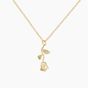 Eng ravely Rose Pendant Necklace