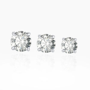 Eng ravely Round Cut Moissanite Stud Earrings