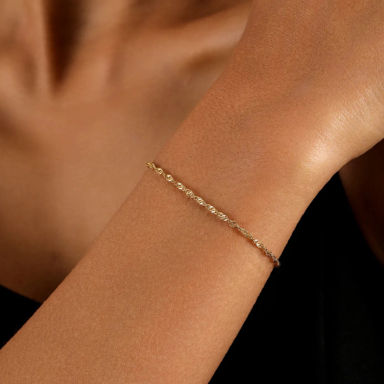 Singapore Chain Bracelet | Custom Premium Metal Alloy Name Necklace - Engravely - Image 2