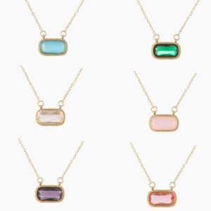 Eng ravely Stone Pendant Necklace
