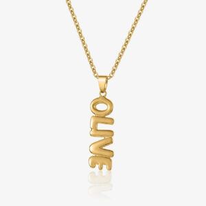 Vertical Bubble Name Necklace | Custom Premium Metal Alloy Name Necklace - Engravely