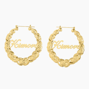 XOXO Name Hoop Earrings | Custom 18K Gold Plated Earrings - Engravely